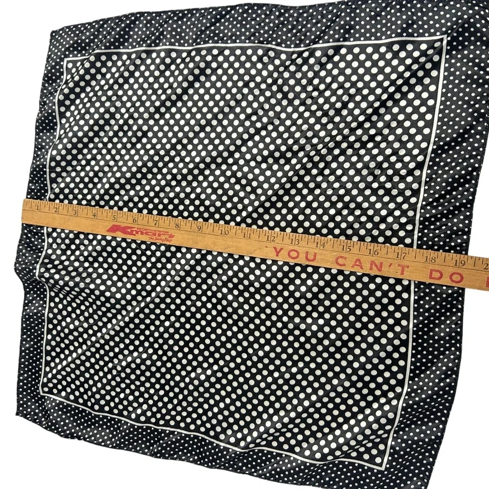 Retro Polka Dot Square Scarf OS‎ Black White Pinup Rockabilly Mod Neckerchief